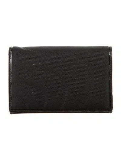 Pre-owned Montblanc Canvas Card Holder In Black