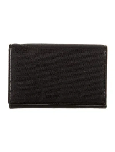 Pre-owned Montblanc Canvas Card Holder In Black