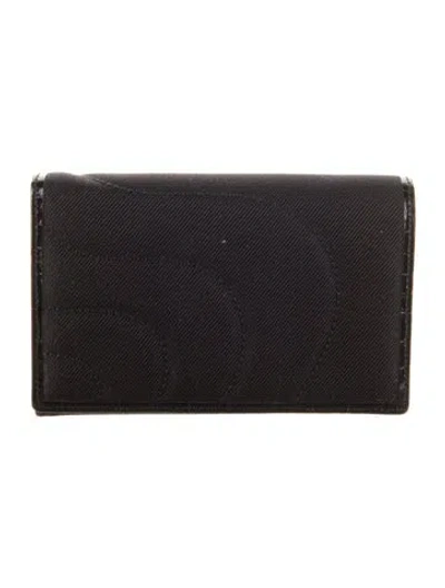 Pre-owned Montblanc Canvas Card Holder W/ Tags In Black