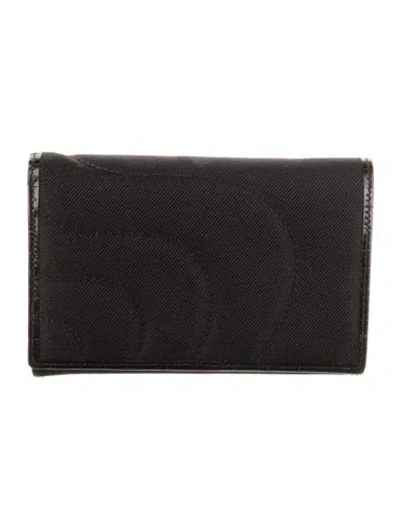 Pre-owned Montblanc Canvas Card Holder W/ Tags In Black