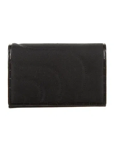 Pre-owned Montblanc Canvas Printed Bifold Wallet In Black