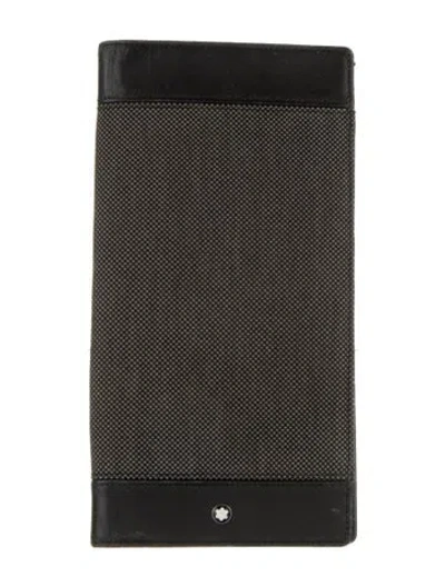Pre-owned Montblanc Canvas Printed Wallet In Black