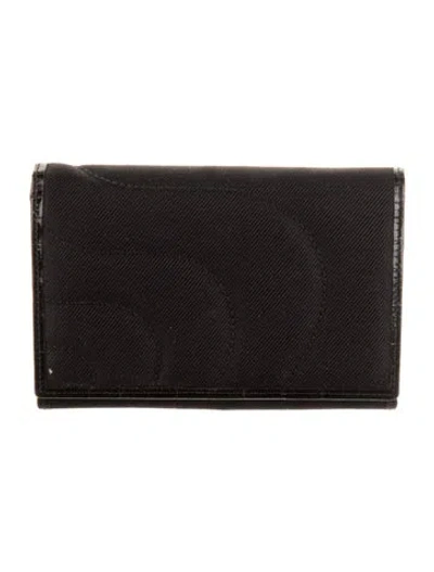 Pre-owned Montblanc Canvas Trifold Wallet In Black