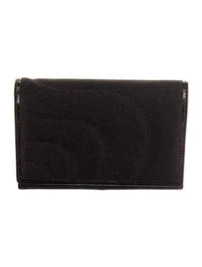 Pre-owned Montblanc Canvas Trifold Wallet In Black