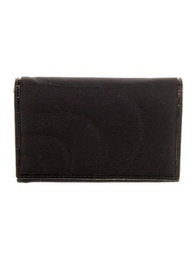 Pre-owned Montblanc Canvas Trifold Wallet In Black