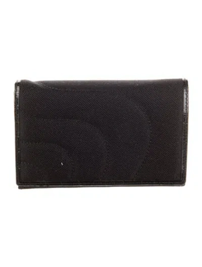 Pre-owned Montblanc Canvas Trifold Wallet In Black