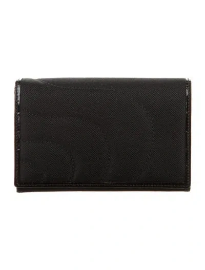 Pre-owned Montblanc Canvas Trifold Wallet In Black