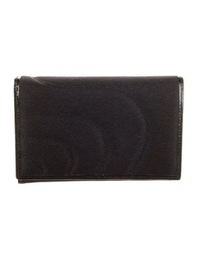 Pre-owned Montblanc Canvas Trifold Wallet In Black
