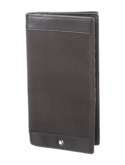 Pre-owned Montblanc Canvas Wallet In Black