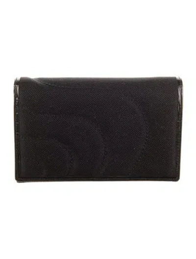 Pre-owned Montblanc Canvas Wallet W/ Tags In Black