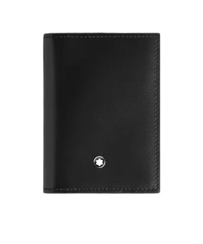Montblanc Card Holder 4cc In Meisterstück Leather In Black