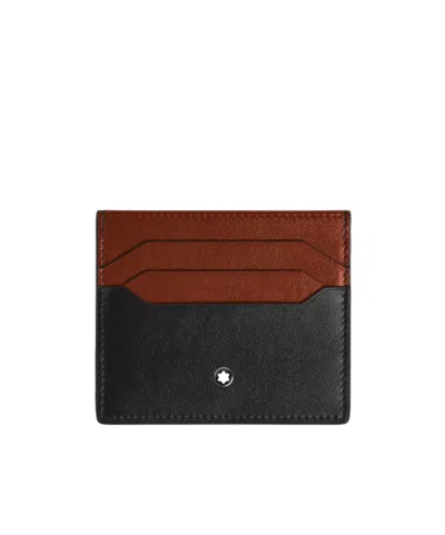 Montblanc Card Holder 6cc In Meisterstück Leather In Purple