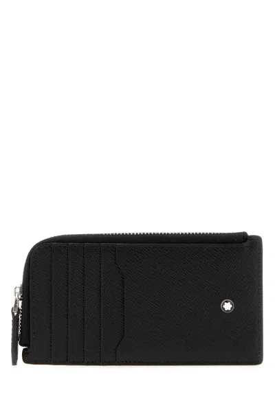 Montblanc Card Holder 7cc With Zip In Sartorial Leather In Black