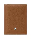 Montblanc Caramel Grain Leather Card Holder In Brown