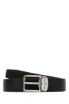 Montblanc Leather Reversible Belt Adjustable Length In Black