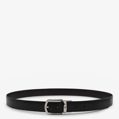 MONTBLANC MONTBLANC BLACK LEATHER BELT