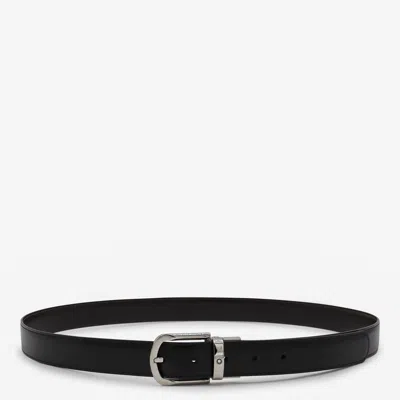 MONTBLANC MONTBLANC BLACK LEATHER BELT