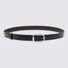 Montblanc Adjustable Belts With Silver Buckle Smooth Finish In Black