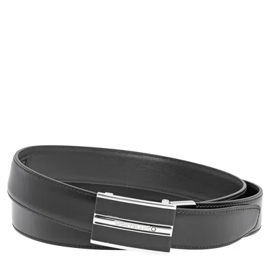 Montblanc Classic Line Men's Smooth Leather Belt In Black