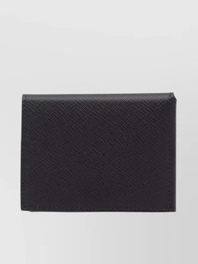 Montblanc Compact Foldable Textured Wallets In Black