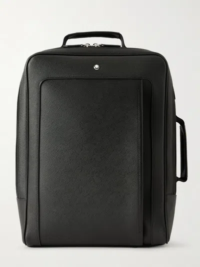 Montblanc Companion Cross-grain Leather Backpack In Black