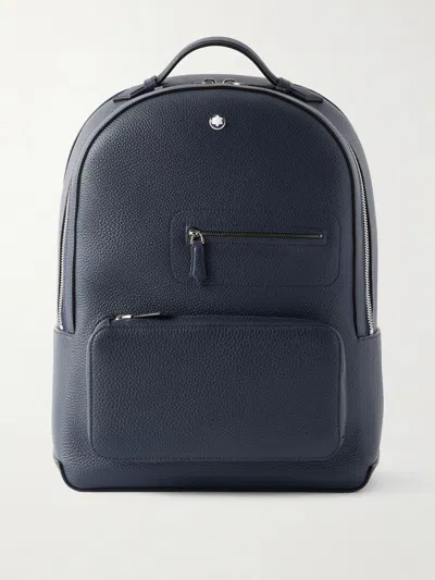 Montblanc Companion Full-grain Leather Backpack In Blue
