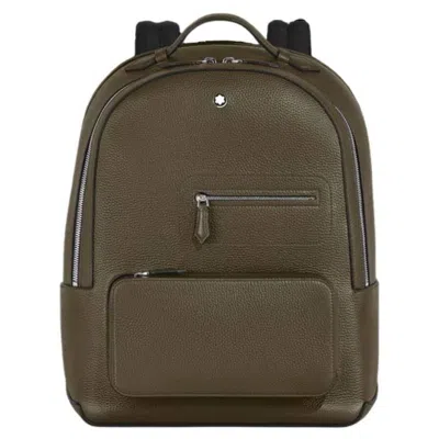 Montblanc Companion Leather Backpack In Sand