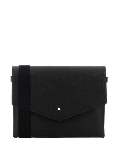 Montblanc Companion Pebbled Leather Cross Body Bag In Black