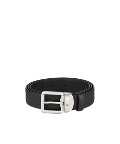 Montblanc Contrasting Logo Belt In Black