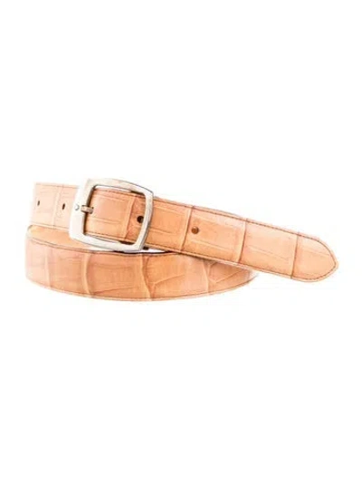 Pre-owned Montblanc Crocodile Belt In Brown