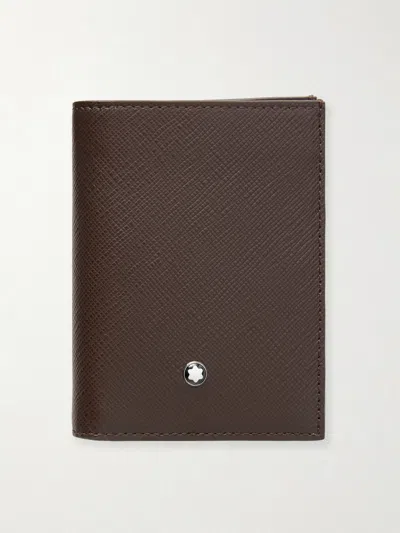 Montblanc Cross-grain Leather Billfold Wallet In Brown