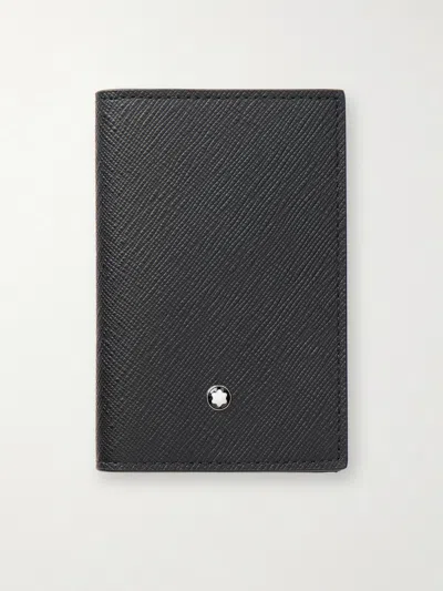 Montblanc Cross-grain Leather Cardholder In Black