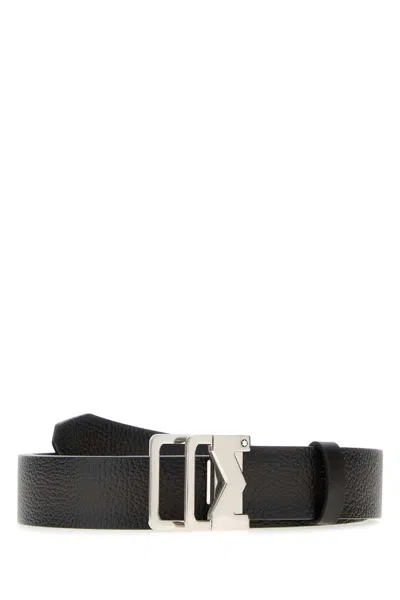 MONTBLANC DARK BROWN LEATHER BELT