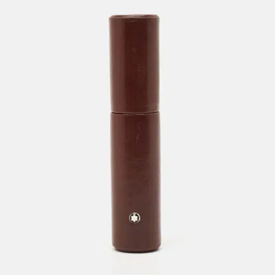 Pre-owned Montblanc Dark Brown Leather Florence Pen Case