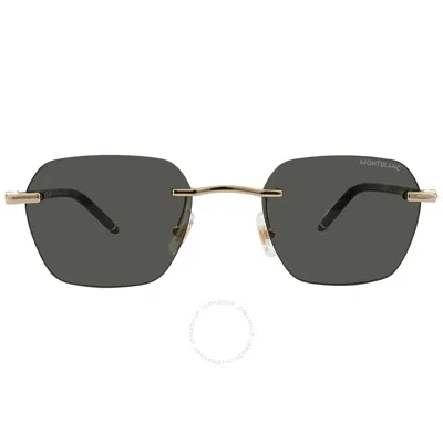 Montblanc Dark Grey Geometric Men's Sunglasses Mb0270s 001 51 In Black