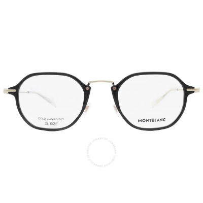 Montblanc Demo Geometric Men's Eyeglasses Mb0296o 001 50 In Black / Gold