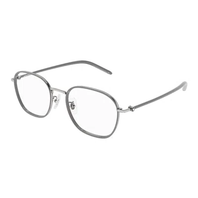 Montblanc Demo Oval Men's Eyeglasses Mb0368oa 003 52 In Metallic