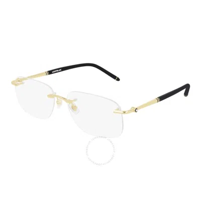 Montblanc Demo Rectangular Men's Eyeglasses Mb0071o 003 58 In Gold