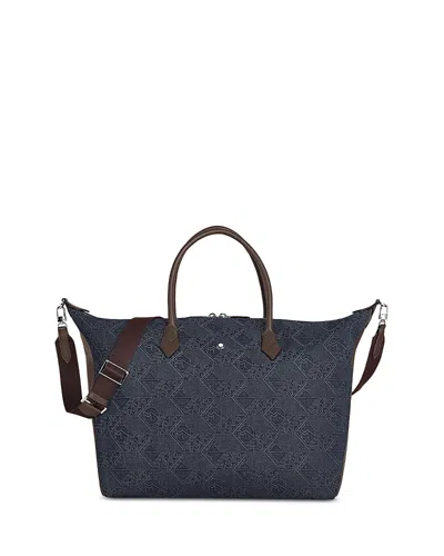 Montblanc Denim Weekender Bag In Blue