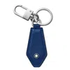 MONTBLANC MONTBLANC DIAMOND SHAPED SARTORIAL LEATHER KEY FOB IN BLUE