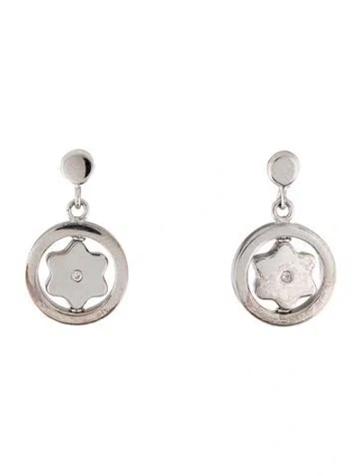Pre-owned Montblanc Diamond Star Signet Drop Earrings In Multi
