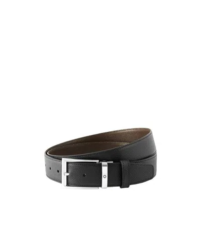 Montblanc Mens Saffiano Leather Belt In Black