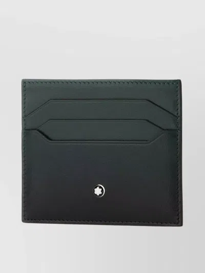 Montblanc Dual-tone Leather Card Holder In Black
