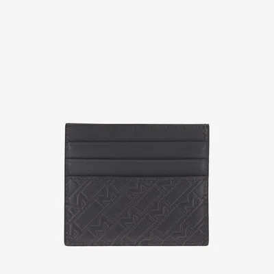 Montblanc Embossed Leather Card Case In Gray