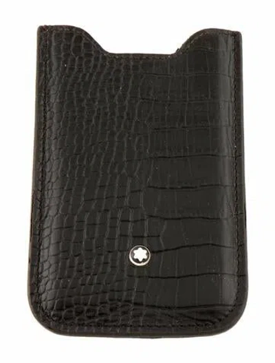 Pre-owned Montblanc Embossed Leather Wallet In Black