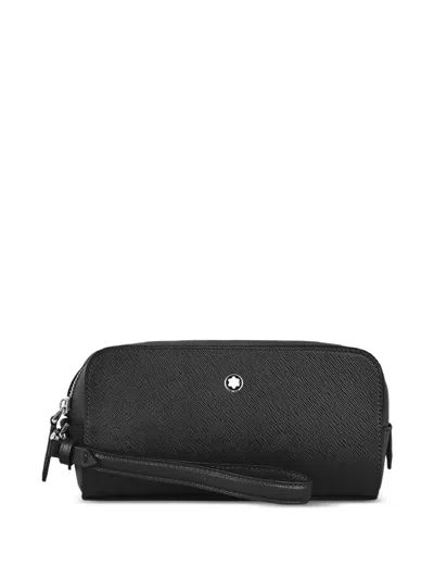 Montblanc Embossed Ring Leather Shoulder Bag In Black