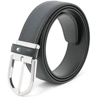 Montblanc Engraved-logo Detail Belt In Gray