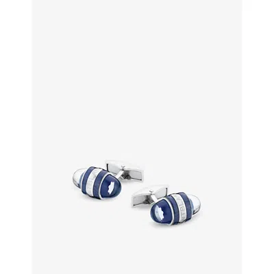 Montblanc Starwalker Cufflinks Steel And Lacquer In Blue