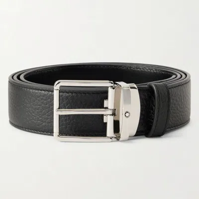 Montblanc Everyday Reversible Leather Belt In Black