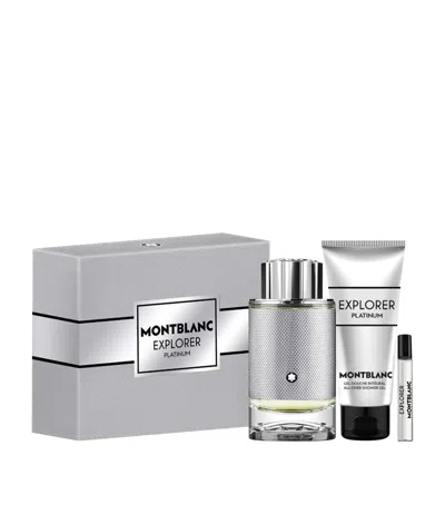 Montblanc Explorer Platinum Eau De Parfum Gift Set In White